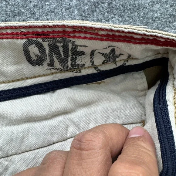 Converse One Star Shorts Men's Size 36 Khaki Flat Front Cotton Chino Casual - Picture 4 of 10